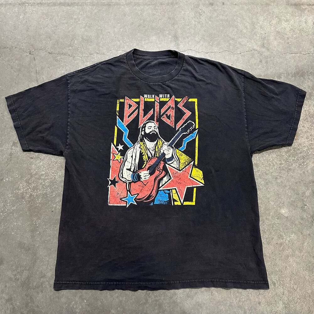 Elias Walk With Elias Guitar Graphic T Shirt Distressed Music Tee